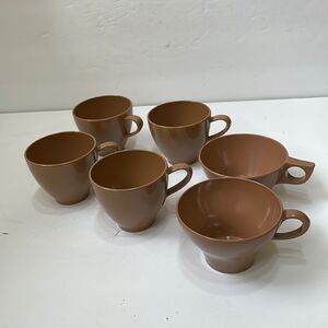 VINTAGE MELMAC PROLON CUPS IN BROWN‎
